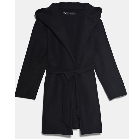 LAST 1! ZARA BELTED HOODED COAT - Picture 16 of 16
